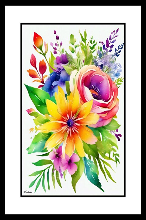 Aşk Çiçekleri Digital Art ( ÇERÇEVESİZ - ÇERÇEVE YOKTUR ) ( ULTRA HD ) FOLYO AFİŞ - POSTER