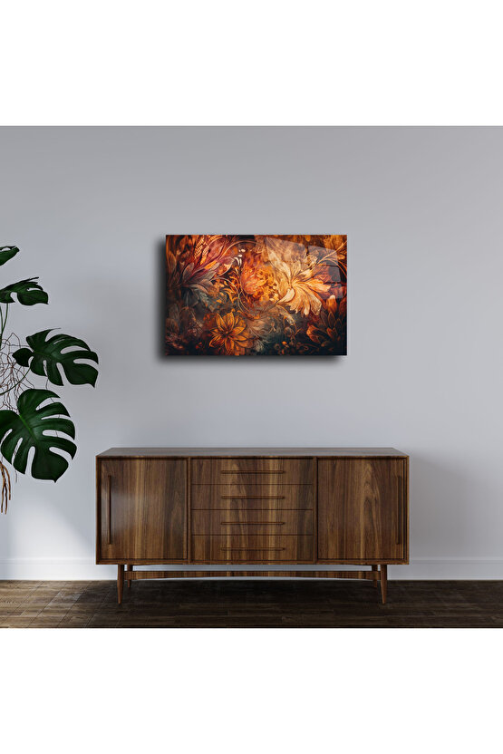 Karışık Desenler Cam Tablo Duvar Dekoru 5