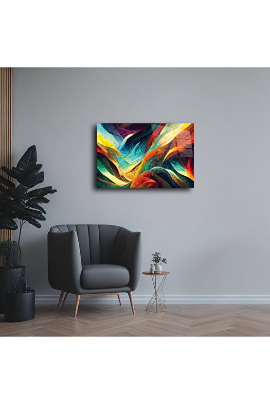 Karışık Desenler Cam Tablo Duvar Dekoru 8