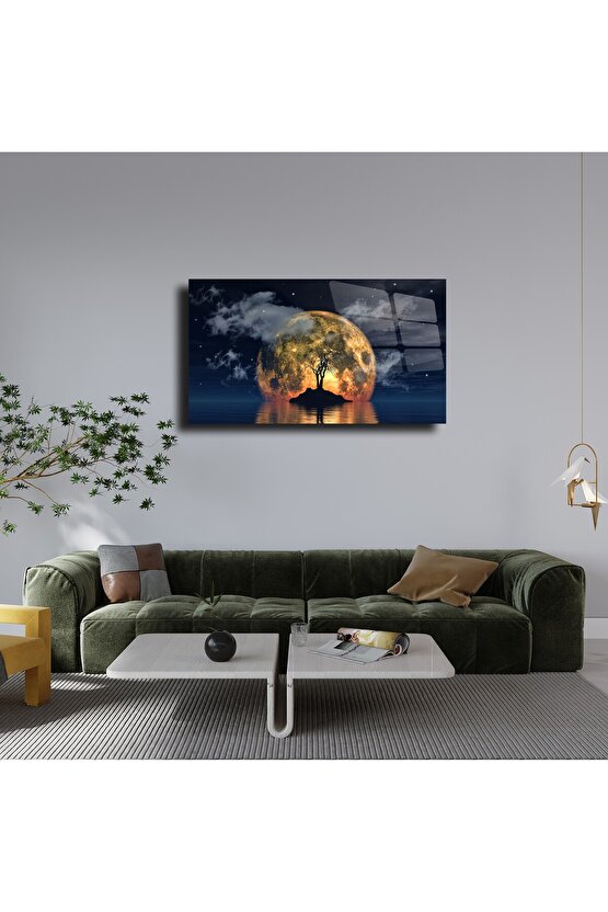 Gece Manzarası Cam Tablo Duvar Dekoru