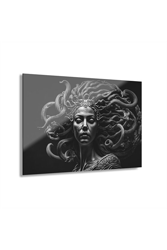 Kadın Model Medusa 1 Cam Tablo Duvar Dekoru 19