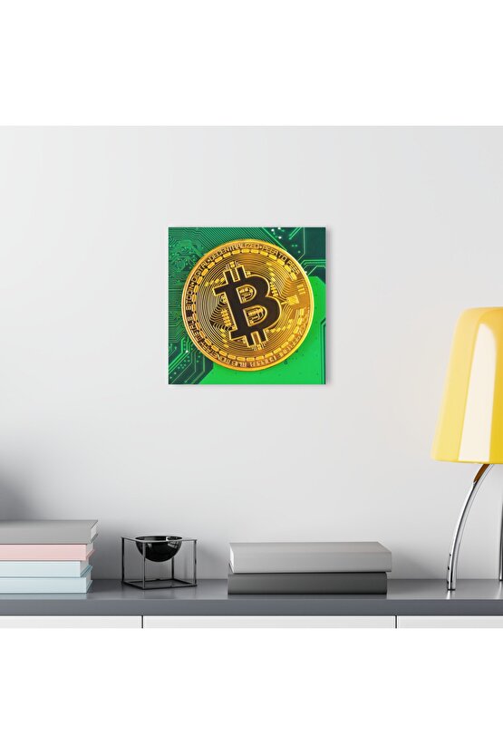 Bitcoin Kripto BTC Crypto Para 5 Cam Tablo Duvar Dekoru
