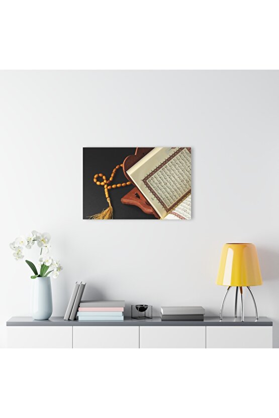 Kuran - ı Kerim ve Tesbih Cam Tablo Duvar Dekoru 2