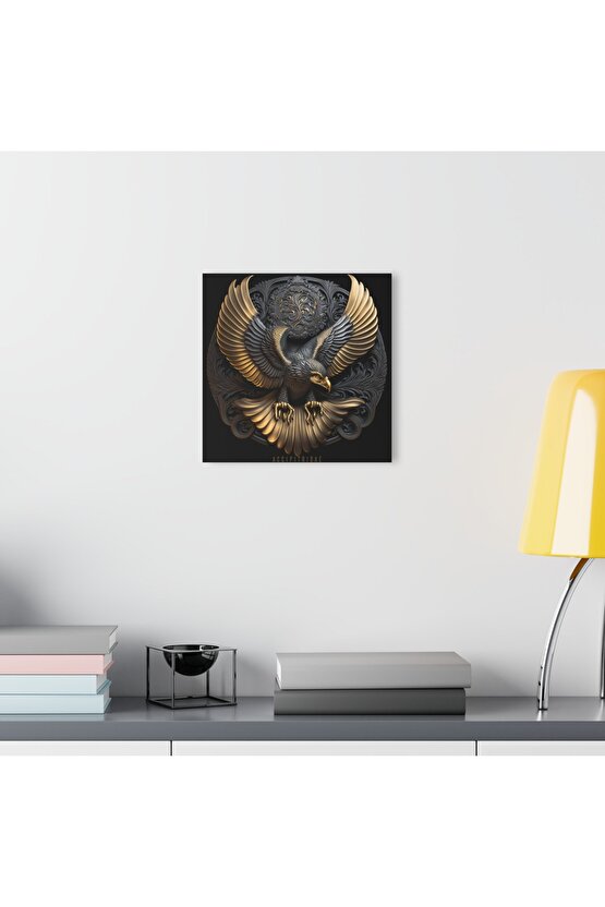 3d Kartal Cam Tablo Duvar Dekoru