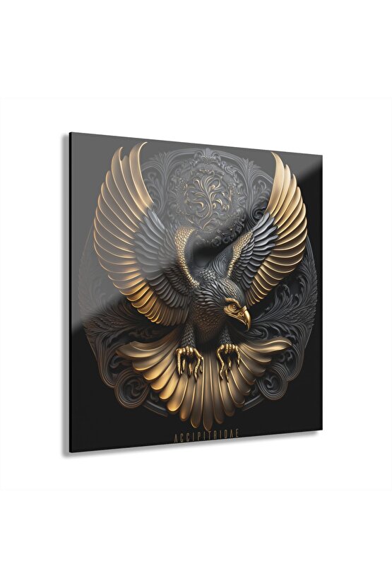 3d Kartal Cam Tablo Duvar Dekoru