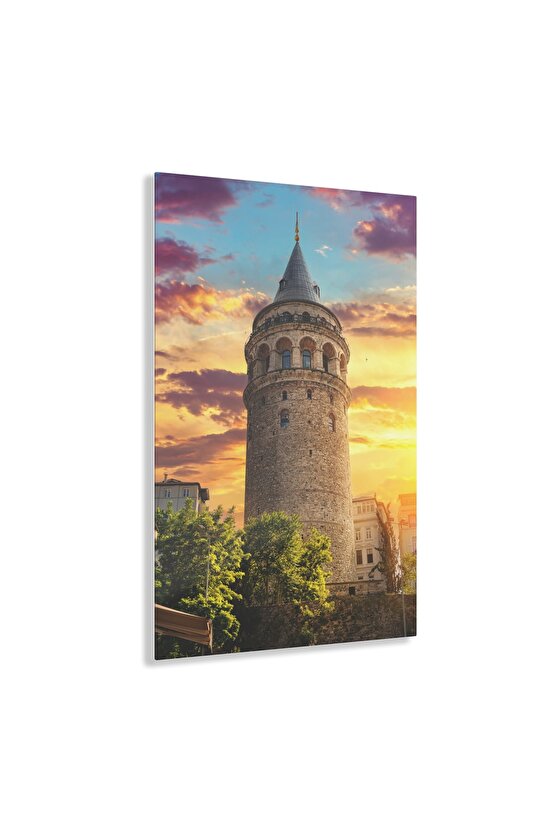 Galata Kulesi Cam Tablo Duvar Dekoru