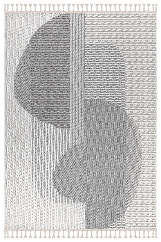 Mumbai 321 Gri - Beyaz Yumuşak Dokulu Halı Kilim Salon Mutfak Koridor  Yolluk Dokuma Makine Halısı