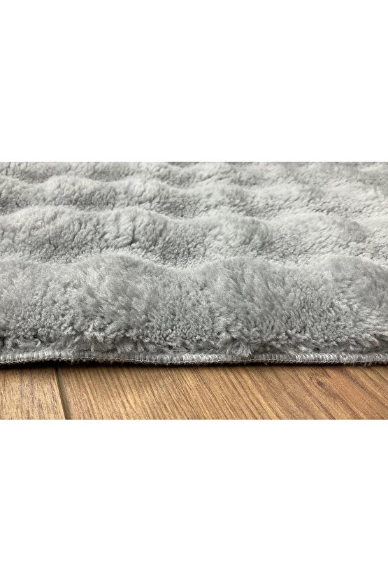 Puffy Bubble Tavşan Tüyü Kaymaz Makinede Yıkanabilir Salon Koridor Mutfak Halı