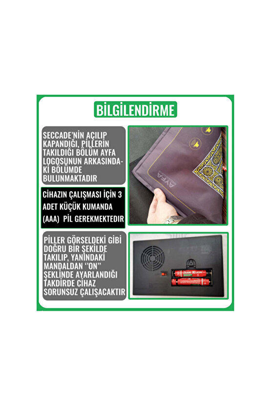 Kabeli Benim Seccadem ŞİMDİ 110 CM 7 Dilde Namaz Kıldırır Ali Haydar Elifba VE Zikirmatik Hediyeli