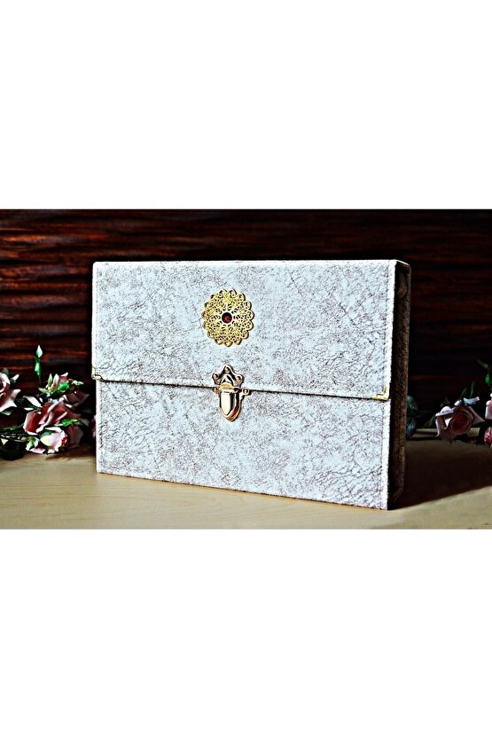 Hatim Cüzü Hatim Seti 30 Cüz Rahle Boy 20x28 Krem Nubuk Çantalı Kadife Kuranı Kerim Sesli Dinleme