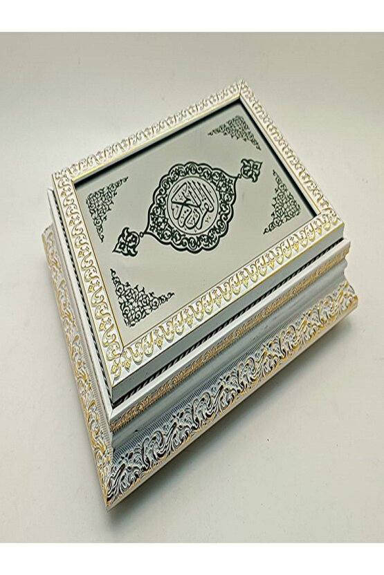 Lüx Aynalı Çerçeveli Kutu Kadife Kaplı Kuranı Kerim