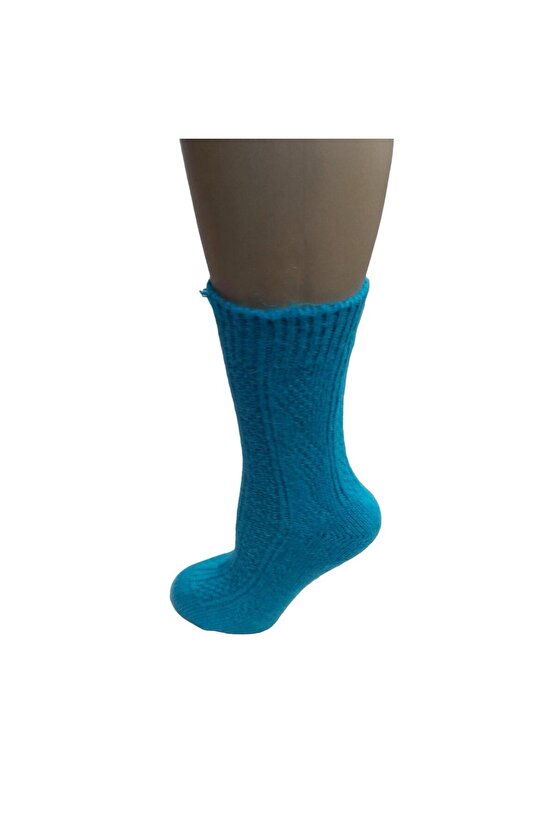 3LÜ SET DİKİŞSİZ RENKLİ YÜN SOKET KADIN ÇORAP