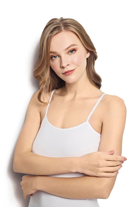 Kadın Modal Pamuklu Ip Askılı Atlet 3 Adet Jiber 603