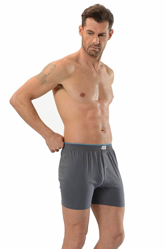 Erkek Gri Melanj Havlu Kemer Penye Boxer 127