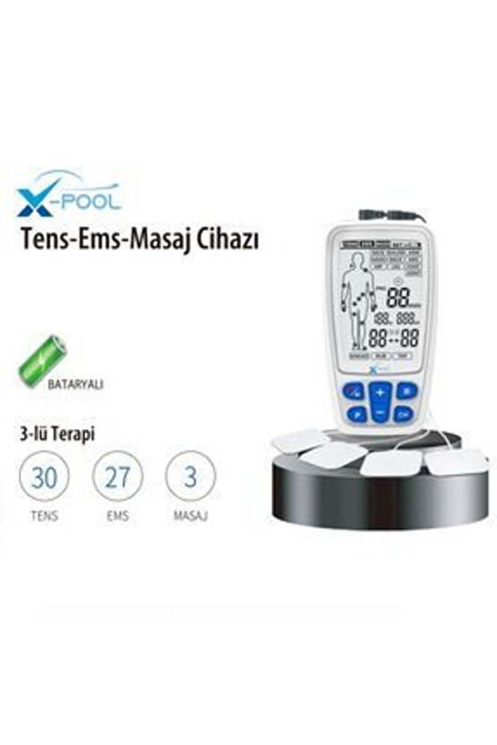 Lı Şarj Edilebilir Bataryalı Dijital Tens,ems, Masaj CihazıX-pool R-c4a 2 Kanal