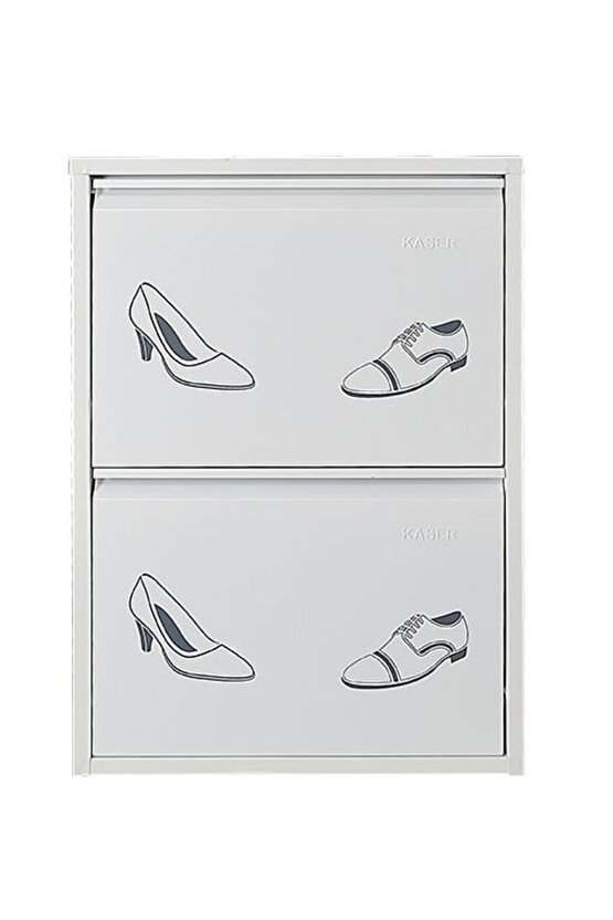 2’li Metal Ayakkabılık (Beyaz-Ayakkabı) | Şık Görünüm ve Geniş Depolama