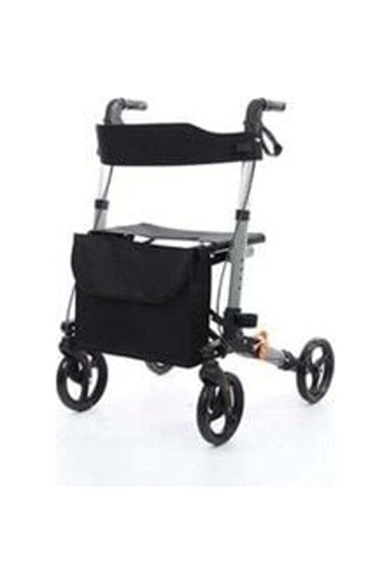 Ithal Lüks Tekerlekli Hasta Yaşlı Yürüteçi Oturaklı 4 Tekerli Rolatör Katlanır Oturaklı