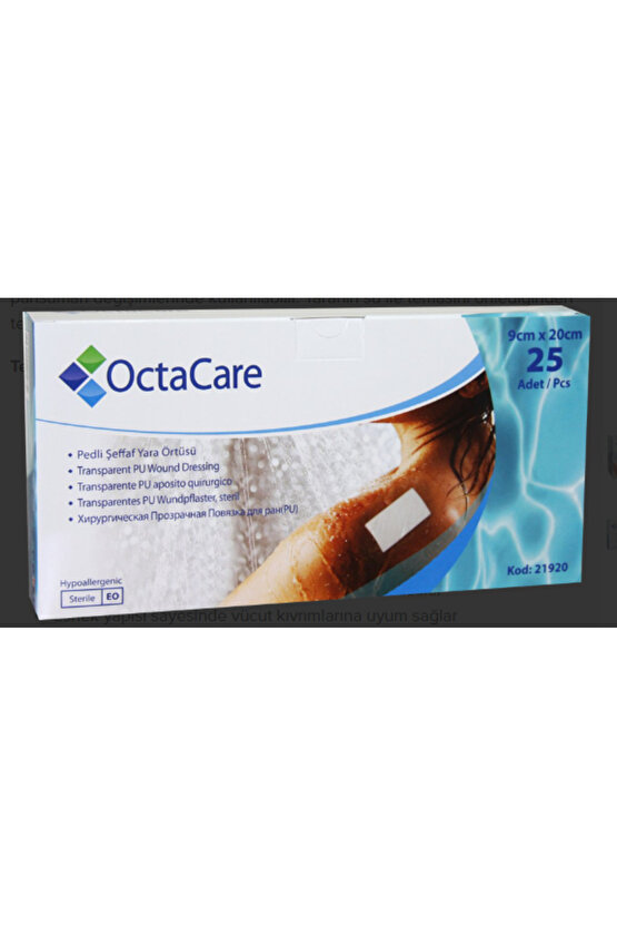 OctaCare Şeffaf Yara Örtüsü 9 cm x 20 cm 25 Adet