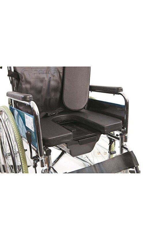 G120 Standart Manuel Klozetli Tekerlekli Sandalye Banyo Tuvalet Sandalyesi