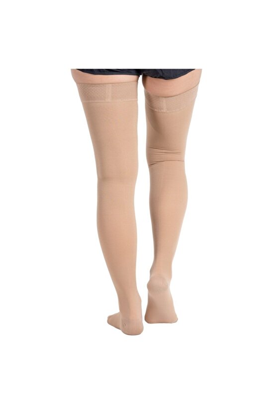 Ccl2 Diz Üstü Burnu Kapalı Çorabı (Bej)