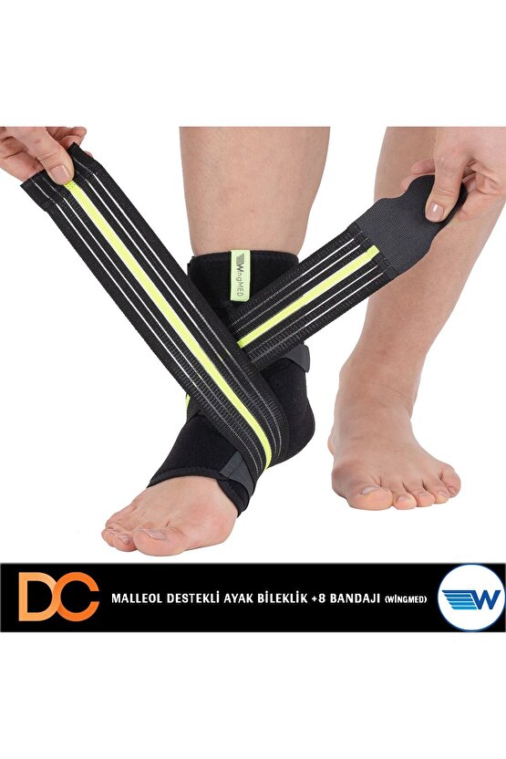 Malleol Destekli Ayak Bilekliği ve 8 Bandaji