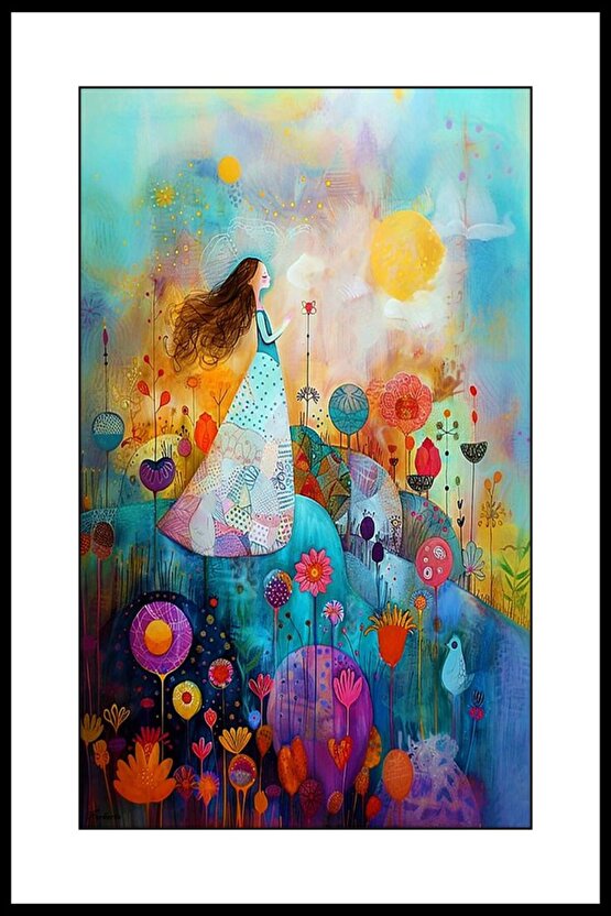 Çiçekler İçinde Digital Art ( ÇERÇEVESİZ - ÇERÇEVE YOKTUR ) ( ULTRA HD ) FOLYO AFİŞ - POSTER