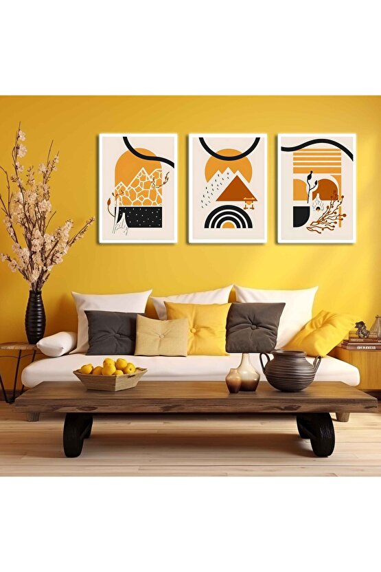 Matisse - Boho - Art Deco - Soyut - Doğa ( 3 lü Çerçevesiz ) Poster - Afiş - Tablo KR2C00169