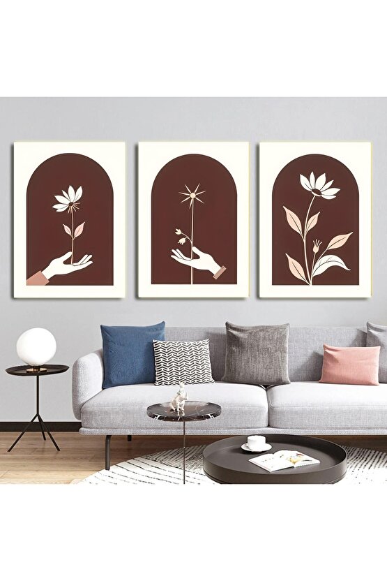 Matisse - Boho - Art Deco - Soyut - Doğa ( 3 lü Çerçevesiz ) Poster - Afiş - Tablo KR2C01279