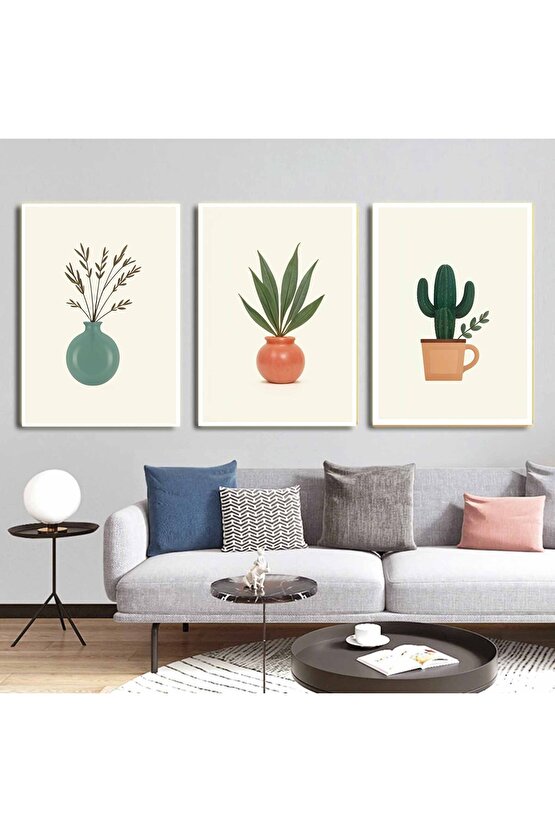 Matisse - Boho - Art Deco - Soyut - Doğa ( 3 lü Çerçevesiz ) Poster - Afiş - Tablo KR2C00098