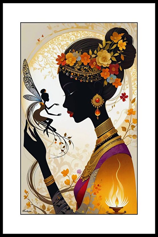 Peri Kız Digital Art ( ÇERÇEVESİZ - ÇERÇEVE YOKTUR ) ( ULTRA HD ) FOLYO AFİŞ - POSTER