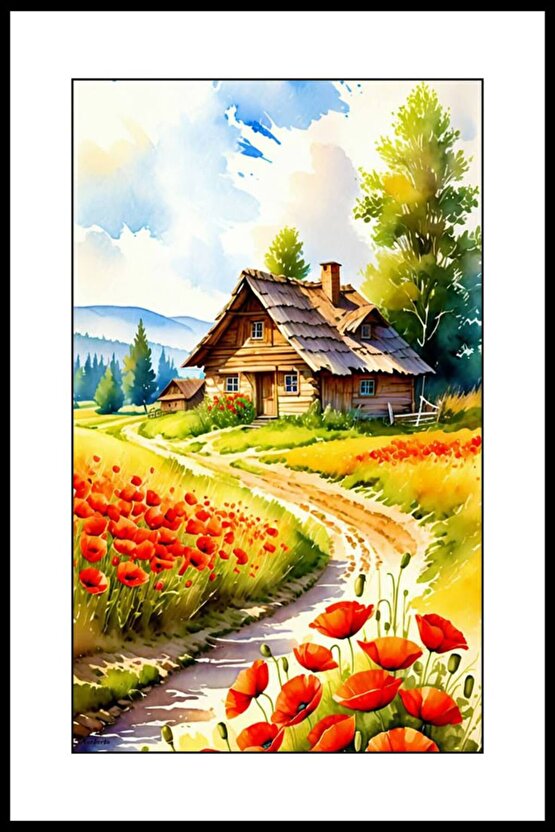 Köyde Yaşam Digital Art ( ÇERÇEVESİZ - ÇERÇEVE YOKTUR ) ( ULTRA HD ) FOLYO AFİŞ - POSTER