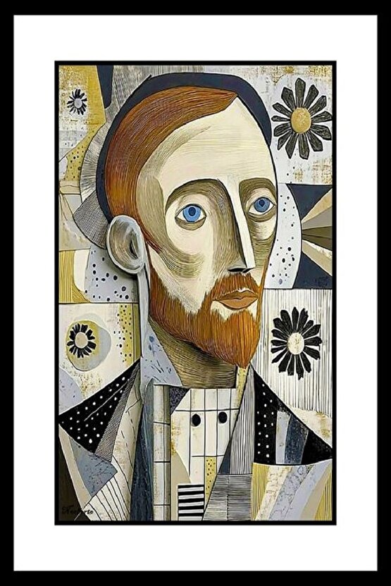 Sakallı Adam Digital Art ( ÇERÇEVESİZ - ÇERÇEVE YOKTUR ) ( ULTRA HD ) FOLYO AFİŞ - POSTER