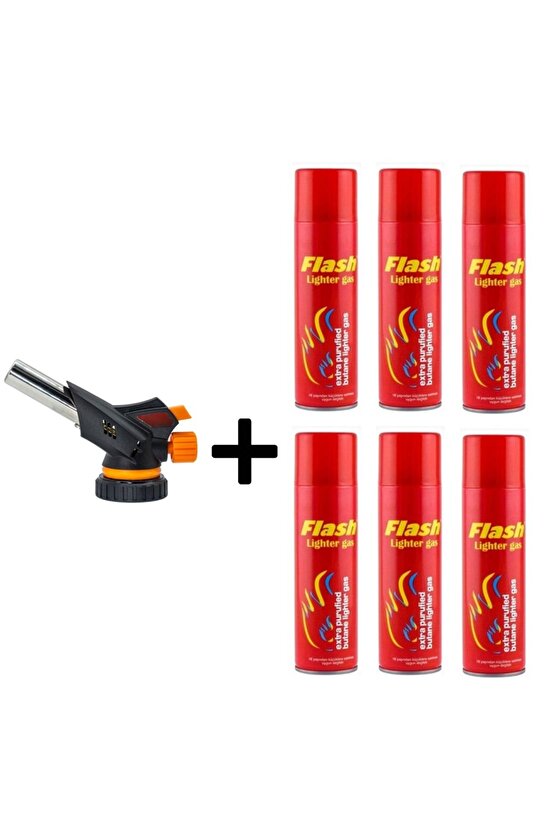 TUB SHOP 1300 Derece Profesyonel Pürmüz Çakmak Ws-509c Kafa Çakmak 6 Adet Flash Gaz Hediye