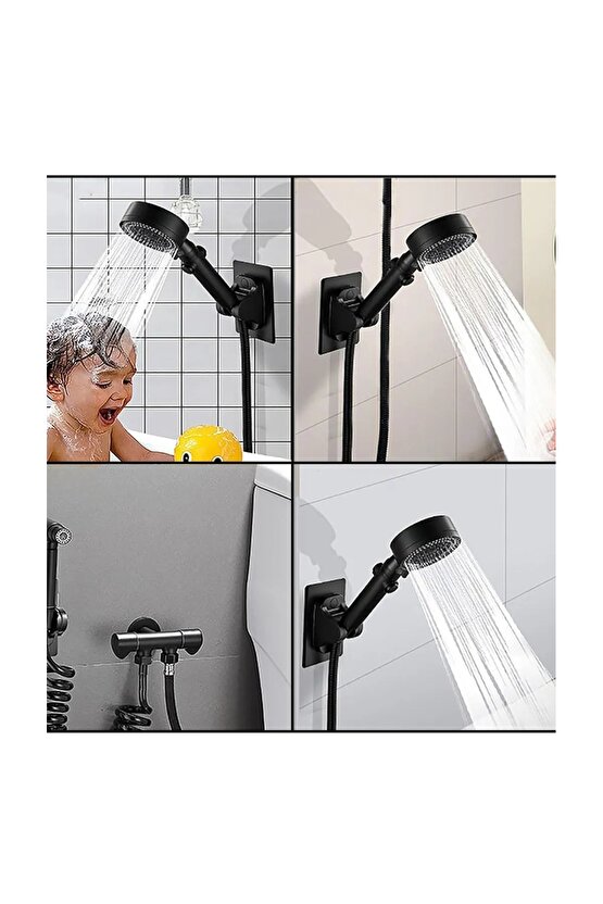 Duş Başlığı Tutucu Ayarlanabilir 120 Derece Oynar Güçlü Yapışkanlı Suya Dayanıklı El Duşu Tutucu