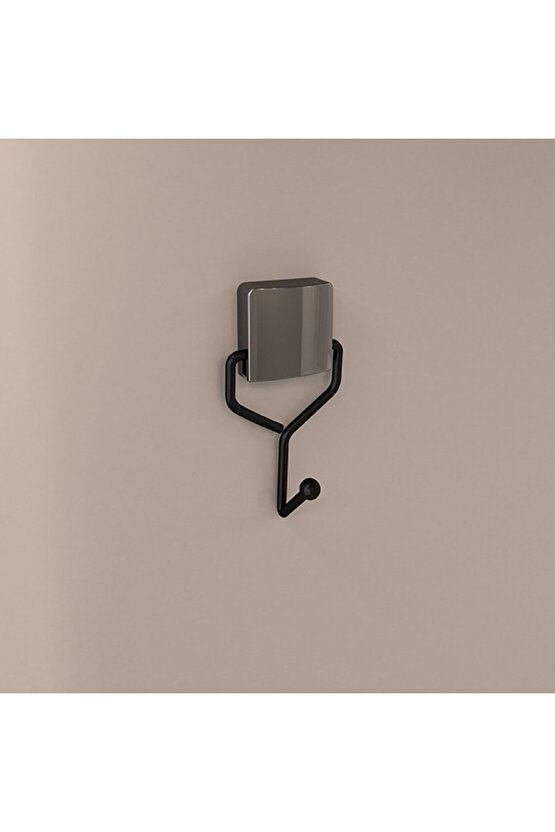 Decorev Süper Yapışkanlı Metal Yapıştırıcılı Siyah Tekli Askı Dc-5052