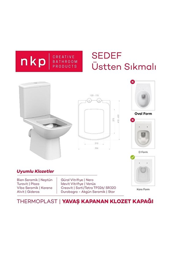 Nkp Sedef Amartisörlü Klozet Kapağı