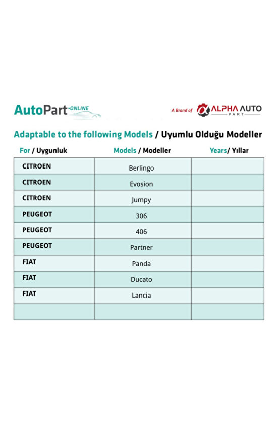 Fiat Panda, Ducato, Lancia için Fren Pedal Lastiği