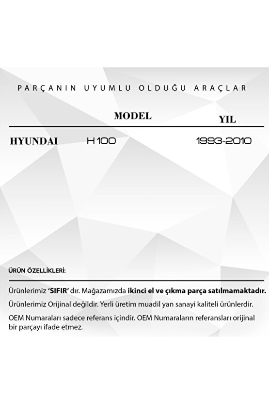 Hyundai H100 İçin Kapı Kilit Butonu