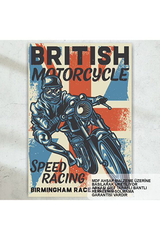 spor motor yarışı ev dekorasyon tablo retro ahşap poster