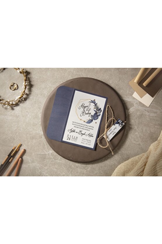 Fenomen Davetiye 7001 - 50 Adet Düğün, Nişan, Nikah Davetiyesi (BASKISIZ)