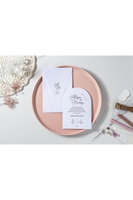 DAVETİYE 7087 DÜĞÜN KINA NİKAH NİŞAN 50 ADET (BASKISIZDIR)