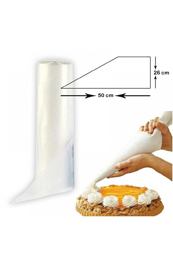 Narkalıp Tek Kullanımlık Krema Torbası Ürün Ölçüler 24x51 Cm 72 Li