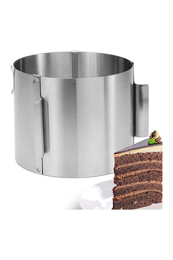 Narkalıp Yuvarlak Ayarlanabilir Kek Kalıbı Ve Pasta Sıvama Spatulası 2 Li Derinlik 15 Cm