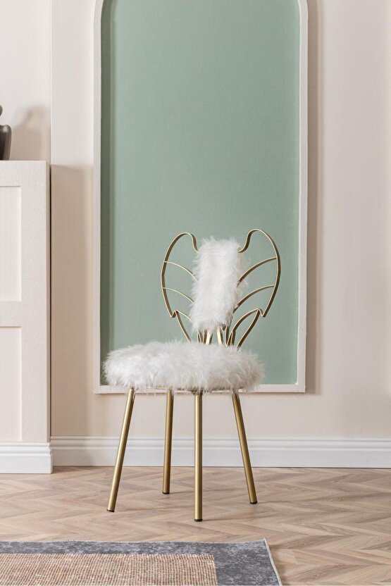 Gold Melek Melek Sandalye Angel Sandalye Makyaj Sandalyesi Gold Elektrostatik Boya