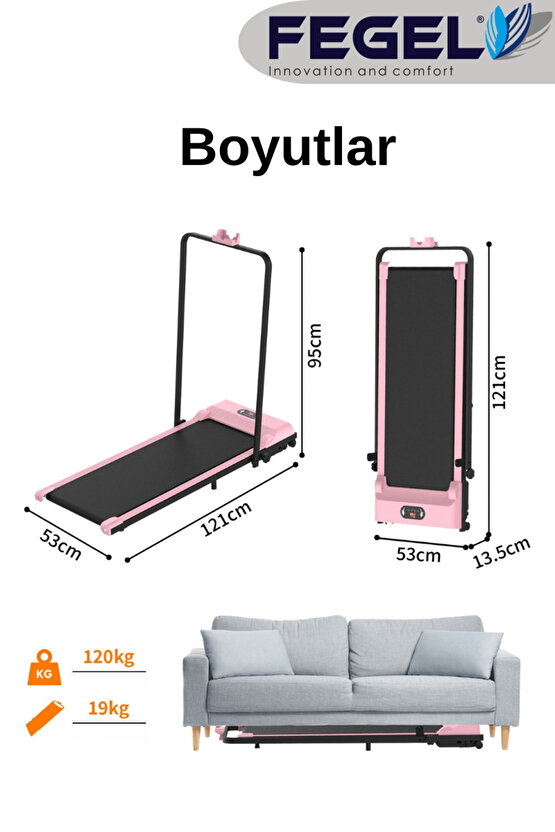 Fg-380 2025 Katlanabilir Yürüme Ve Koşu Bandı – Uzaktan Kumandalı, 8 Km Hız ,120 Kg Taşıma Kapasite