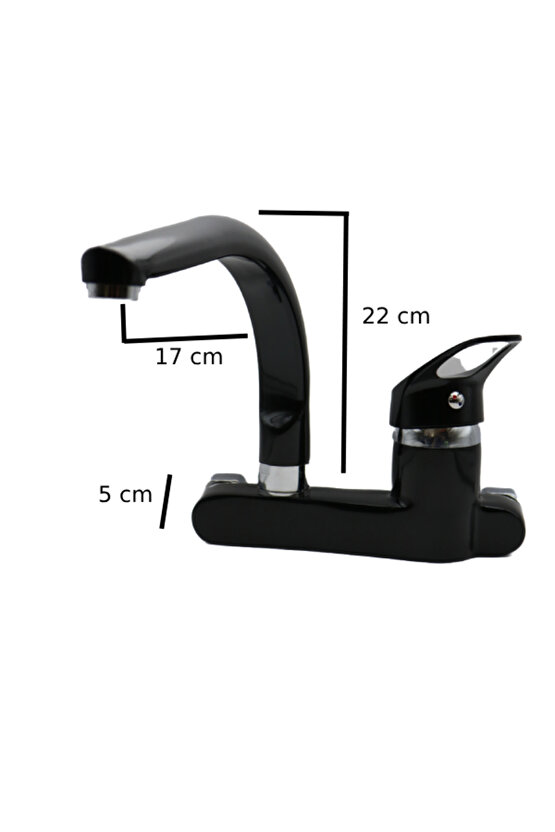 Meriç Aplike Siyah Mutfak Bataryası Balık Boru