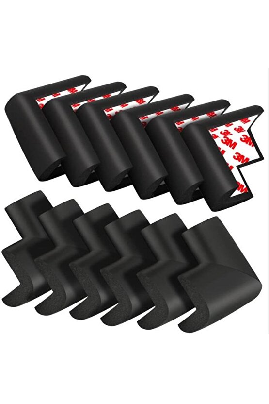 4lü Jumbo V Tipi Siyah Köşe Koruyucu