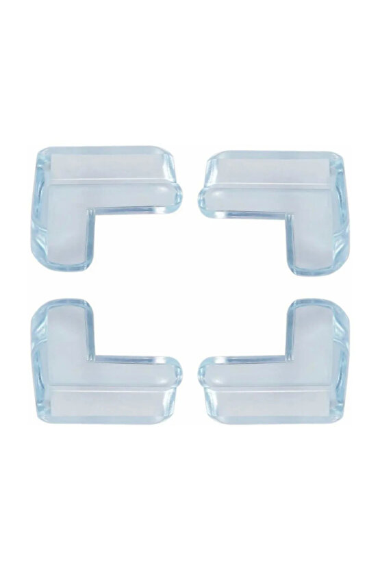 4lü Silikon V Tipi Şeffaf Köşe Koruyucu