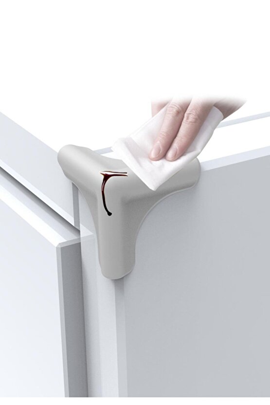 4lü 3 Açılı Silikon Gri Köşe Koruyucu