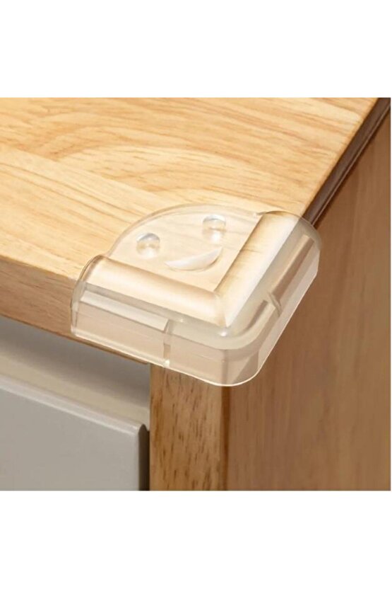 4lü Silikon Oluklu Şeffaf Köşe Koruyucu